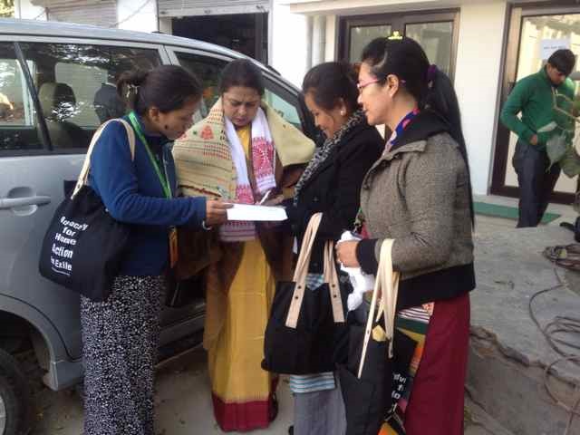 TIbetan women with Ms. Meenakshee Lakhi